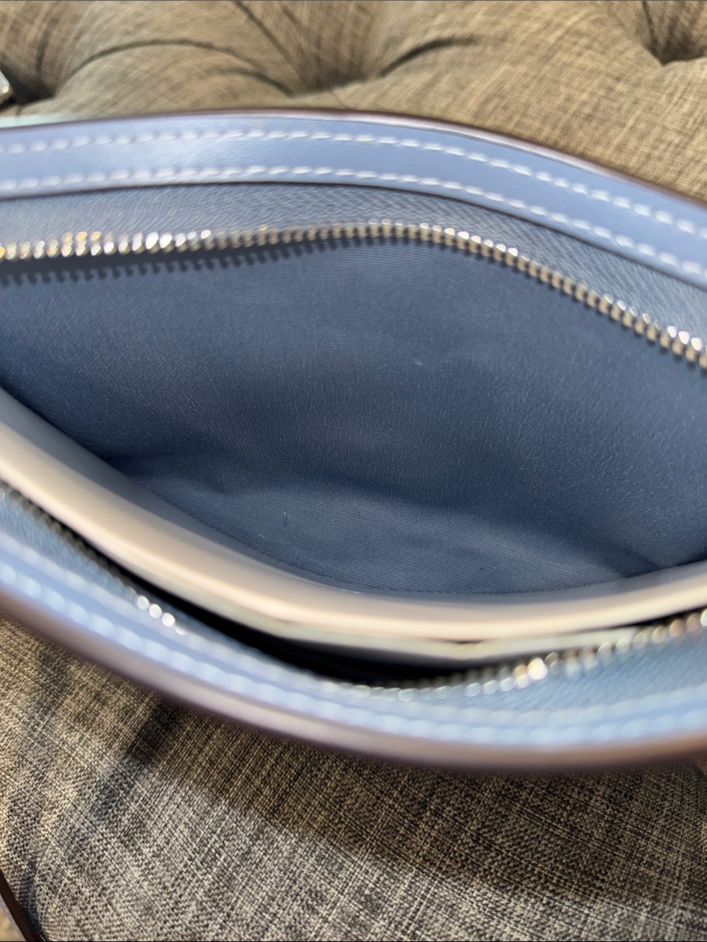Coach Bag Blue Slim Crossbody in Signature Chambray NWT - Picture 14 of 17